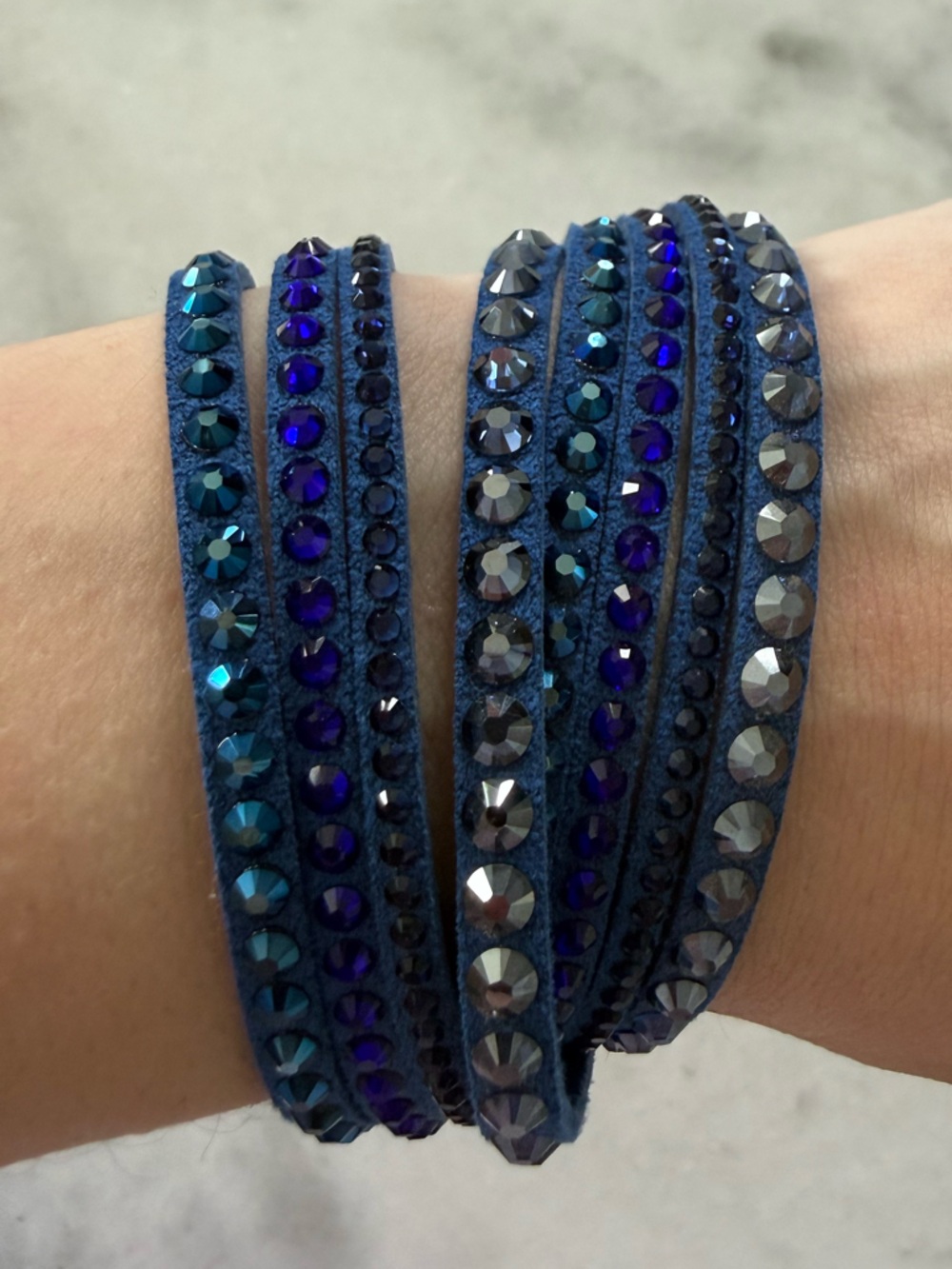 Swarovski Wrap-Around Bracelet - Navy Blue